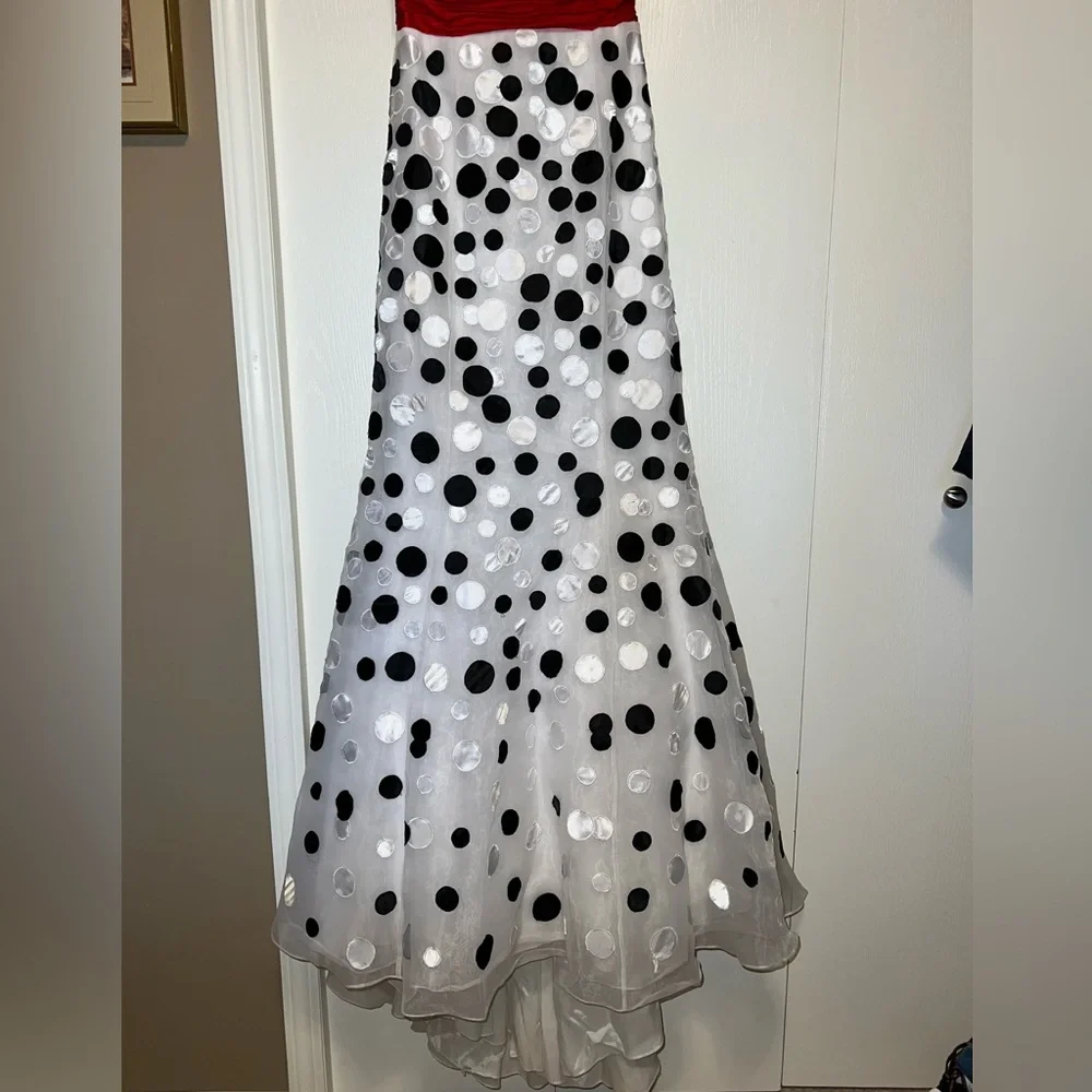 Jovani Polka Dot Strapless Mermaid Style Formal Dress - Picture 4 of 16